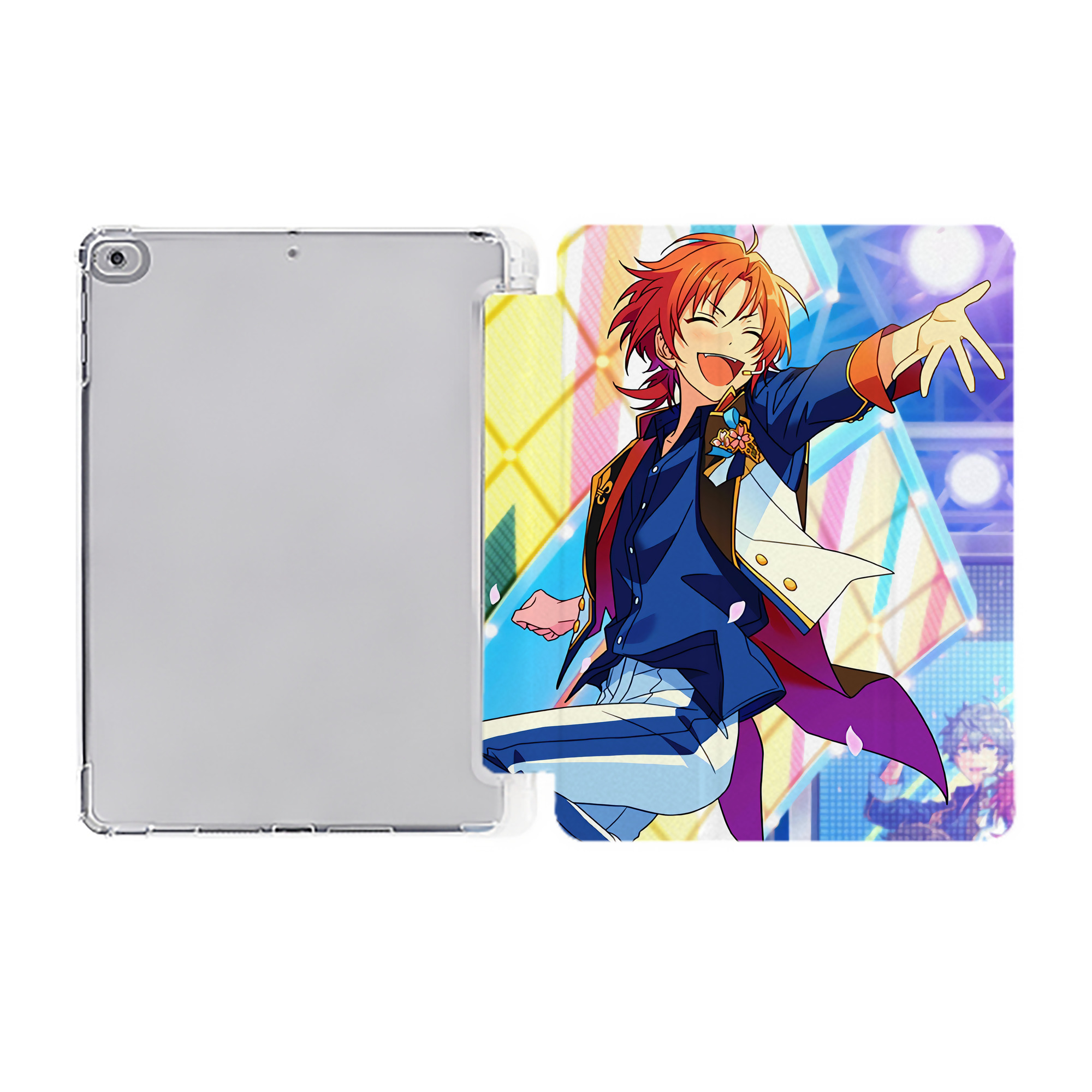 （画像用） あんさんぶるスターズ! Ensemble Stars IPad ケース ペン収納付き 三つ折りスタンド PUレザー×シリコン 対応機種9.5/10.5/10.9インチ